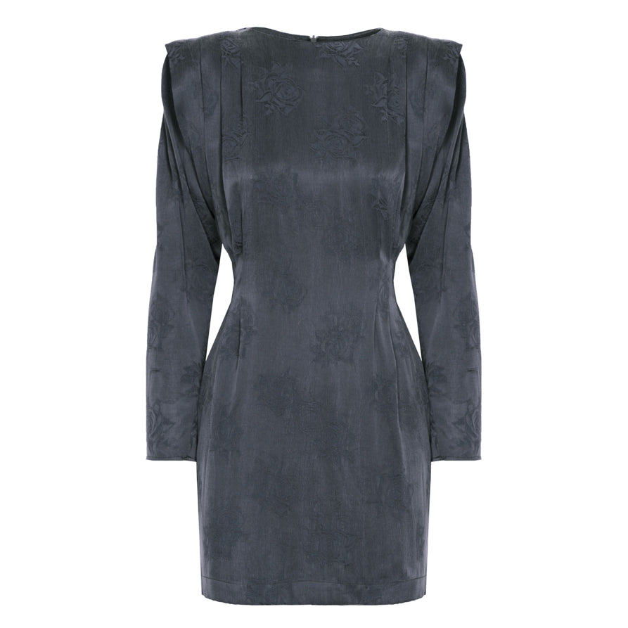 Vestido Mini Jacquard - Dark Grey