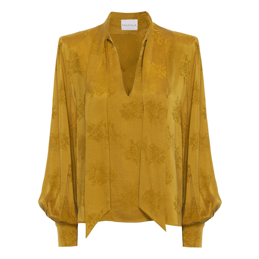 Camisa Lazada Jacquard - Mustard